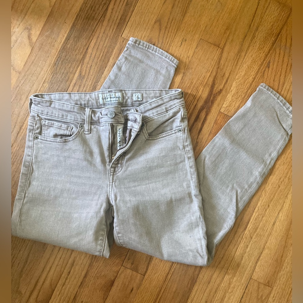 Taupe skinny jeans from lucky